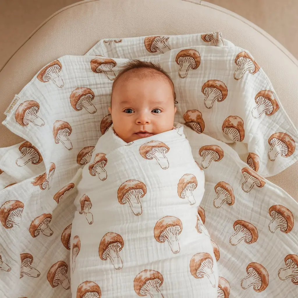 Hoppetta Six-Layered Gauze Blanket – Champignon: The Ultimate Comfort for Your Baby